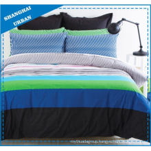 Blue Green Stripes Polycotton Printed Quilt Cover Set